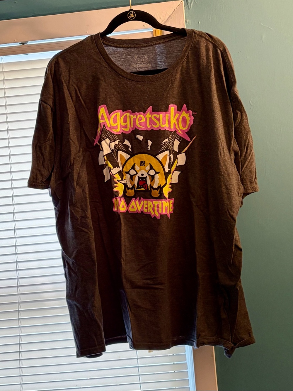 Sanrio Aggretsuko Grey Graphic Tee - No Overtime